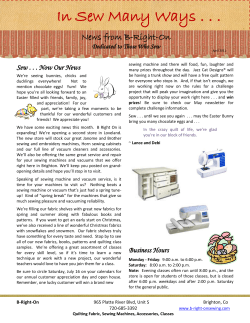 In Sew Many Ways . . . - B-Right-On Sewing Machines / Fabric