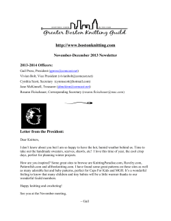Nov-Dec 13 newsletter - Greater Boston Knitting Guild