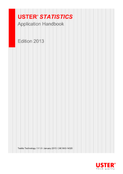 Application Handbook_Uster_Statistics - Uster Technologies