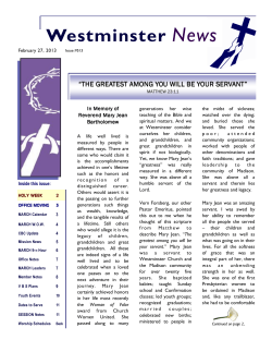 2013 Newsletter FEBRUARY 27 - Westminster Presbyterian Church