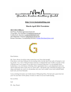 Mar-Ap 14 GBKG Newsletter - Greater Boston Knitting Guild