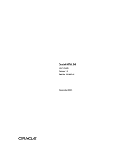Oracle HTML DB Users Guide - Oracle Documentation
