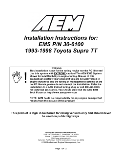 Installation Instructions for: EMS P/N 30-6100 1993-1998 Toyota