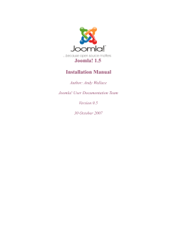 Joomla! 1.5: Installation Manual - Joomla Extensions