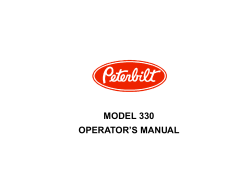 MODEL 330 OPERATORS MANUAL - Peterbilt