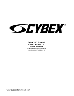 Cybex 750T Treadmill Owners Manual - Treadmill.co.uk