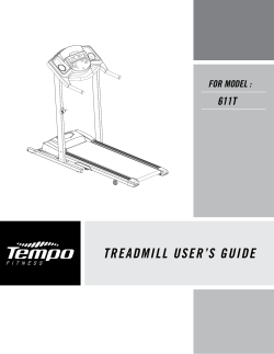TREADMILL USERS GUIDE - Tempo Fitness