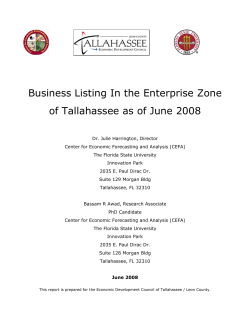 Business Listing In the Enterprise Zone of Tallahassee as of June