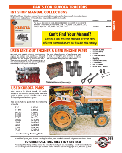 2013 Kubota Tractor Parts Catalog