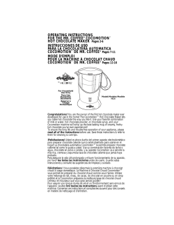 OPERATING INSTRUCTIONS FOR THE MR. COFFEE