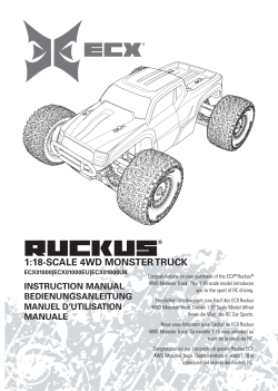 Ruckus 1/18th 4WD Monster Truck RTR Manual - English - ECX RC