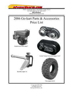 2006 Go-kart Parts Accessories Price List - Karting Distributors