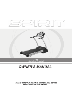 Z88 Treadmill Owners Manual - 2006 - Spirit Fitness