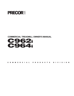 COMMERCIAL TREADMILL OWNERS MANUAL - Precor