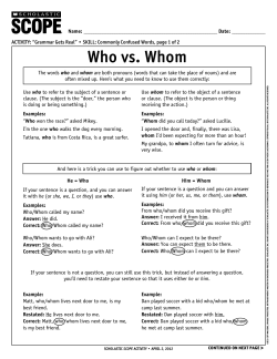 Who vs. Whom - Scholastic