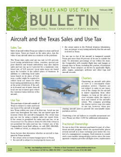 94-168 Aircraft and Texas Sales and Use Tax - Window on State