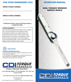 DIAL TORQUE WRENCH SINGLE SCALE Operation Manual PDF