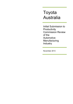 Toyota Motor Corporation Australia Limited - Productivity Commission