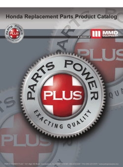 Honda Replacement Parts Product Catalog - MMD Equipment