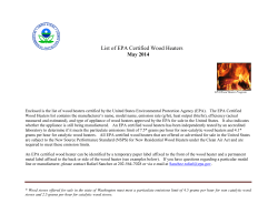 List EPA Certified Wood Stoves - Environmental Protection Agency