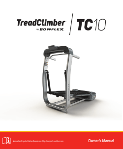TC10 Treadclimber Owners Manual - Flaman Fitness