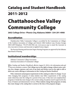 Catalog and Student Handbook - Chattahoochee Valley Community