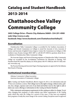 Catalog and Student Handbook - Chattahoochee Valley Community