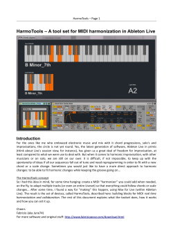 HarmoTools – A tool set for MIDI harmonization in - Fabrizio Poce