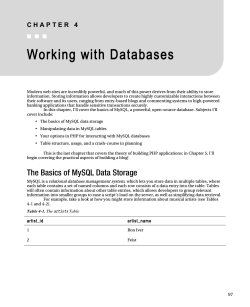 Working with Databases - Scf