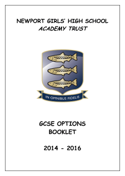 ACADEMY TRUST GCSE OPTIONS BOOKLET 2014 - 2016