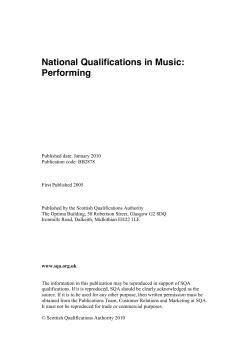 National Qualifications in Music: Performing - SQA
