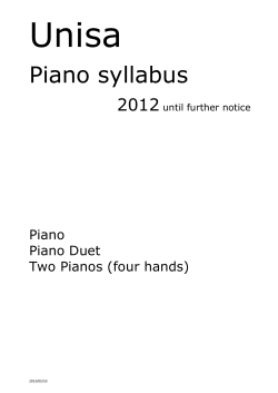 Piano syllabus - Unisa