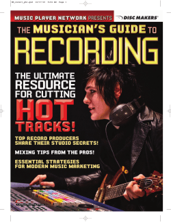 Musicans Guide To Recording - Bristol Songwriters
