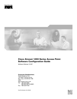 Cisco Aironet 1200 Series Access Point Software Configuration Guide