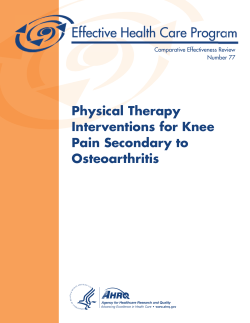 CER 77: Physical Therapy Interventions for Knee Pain Secondary to