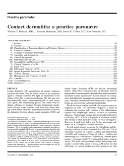 Contact dermatitis: a practice parameter - The American Academy of