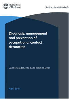 Occupational contact dermatitis concise guideline - Royal College of
