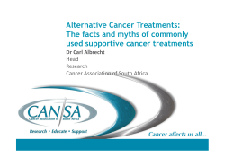 Alternative Cancer Treatments: The facts and myths of commonly