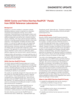 IDEXX Canine and Feline Diarrhea RealPCR Panels - IDEXX