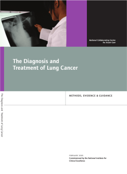 The Diagnosis and Treatment of Lung Cancer - The Royal College
