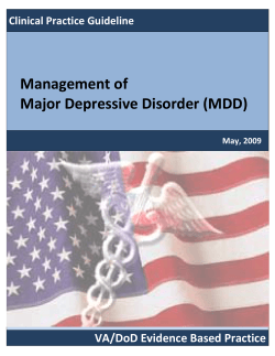 Management of Major Depressive Disorder (MDD) - VA/DoD Clinical