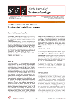 Treatment of portal hypertension - World Journal of Gastroenterology