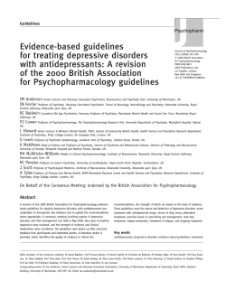 Evidence-based guidelines for treating depressive disorders with