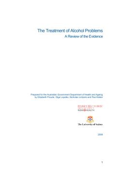 The Treatment of Alcohol Problems
