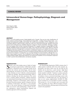 Intracerebral Hemorrhage: Pathophysiology, Diagnosis and