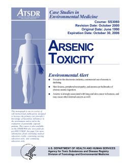 CSEM - Arsenic Toxicity - ATSDR - Centers for Disease Control and