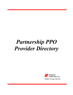Partnership PPO Provider Directory - Preferred Health Plan