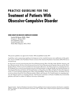 Treatment of Patients With Obsessive-Compulsive Disorder