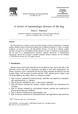 A review of immunologic diseases of the dog