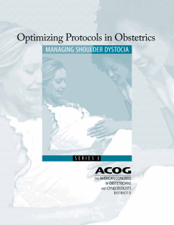Managing Shoulder Dystocia - American College of Obstetricians